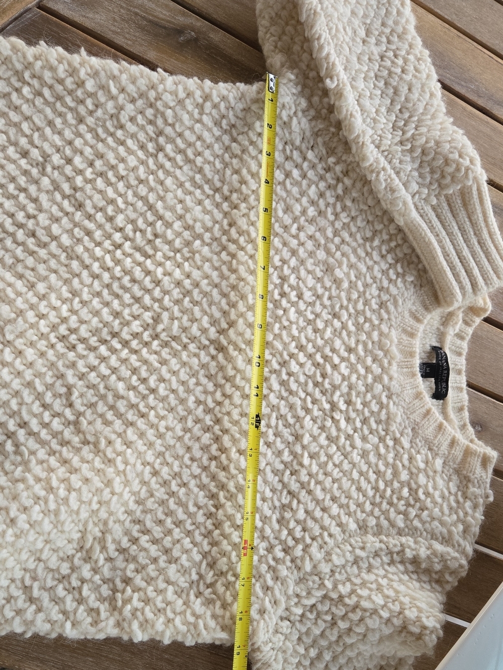 Banana Republic Made of Italian Yarn Wool Alpaca Crewneck Textured Knit Sweater - Picture 5 of 12